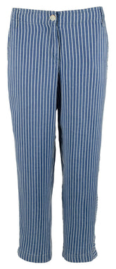 Women's Fresco Stripe Indigo Crop Pants Large